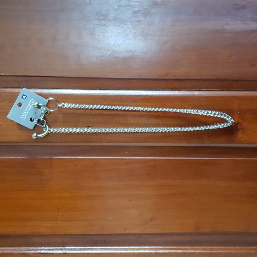 Divided Heavy Silvertone Chain
